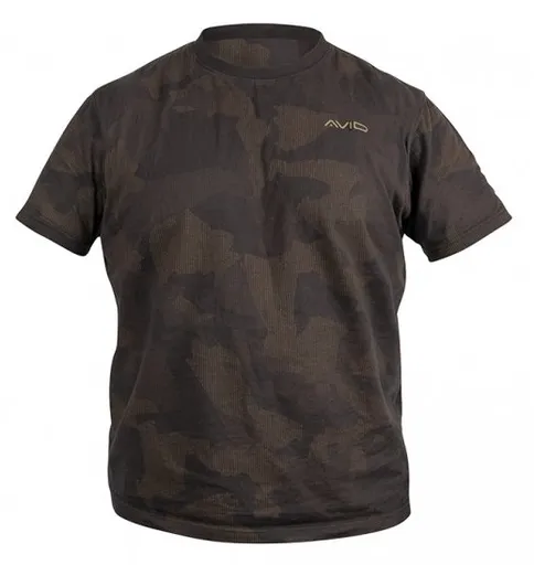 Avid carp tričko distortion camo t-shirt - veľkosť m