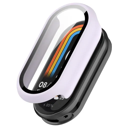 PC FULL COVER Plastový kryt so sklom pre Xiaomi Smart Band 10 / 10 NFC fialový