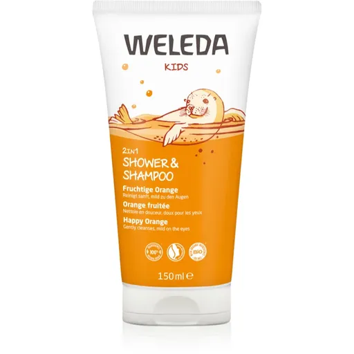 Weleda Kids Šťastný pomaranč sprchový krém a šampón pre deti 2 v 1 150 ml