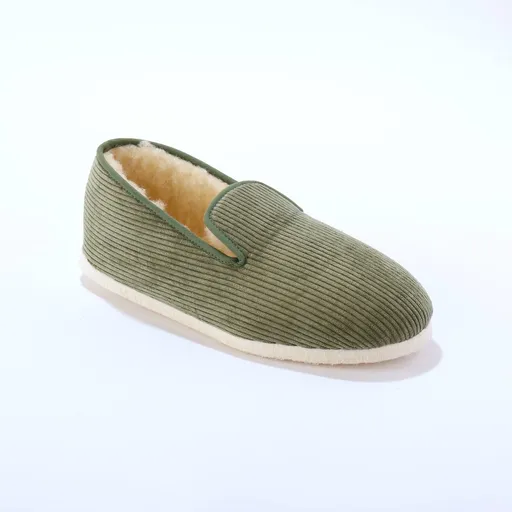 Mančestrové papuče s vlnenou podšívkou