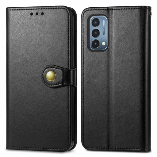 LEATHER BUCKLE Peňaženkový obal OnePlus Nord N200 5G čierny