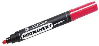 Značkovač Centropen 8566 permanent červený valcový hrot 2,5mm