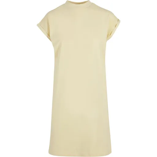 Build Your Brand Ležérne bavlnené šaty s golierikom - Jemne žltá | L