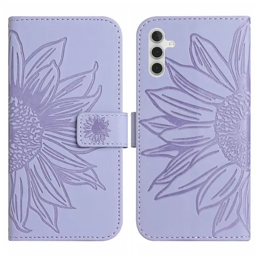 ART SUNFLOWER Peňaženkové puzdro s remienkom Samsung Galaxy A04s fialové