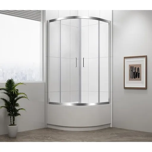 Polysan Selma štvrťkruhová sprchová zástena 90x90x165 cm, číre sklo MD2516