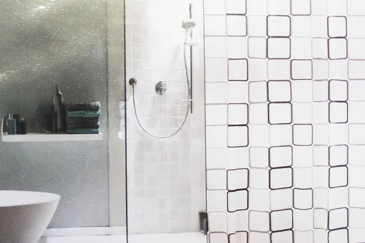 BISK - Záves sprchový MALTA Black/white