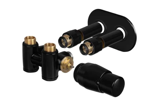 HOPA - THERMCOMBI-SET, stredový ventil (Z4K) s pripojením pre elektrickú tyč - Farba - Čierna , Variant - Pravá RDTHERMCOMSETRB