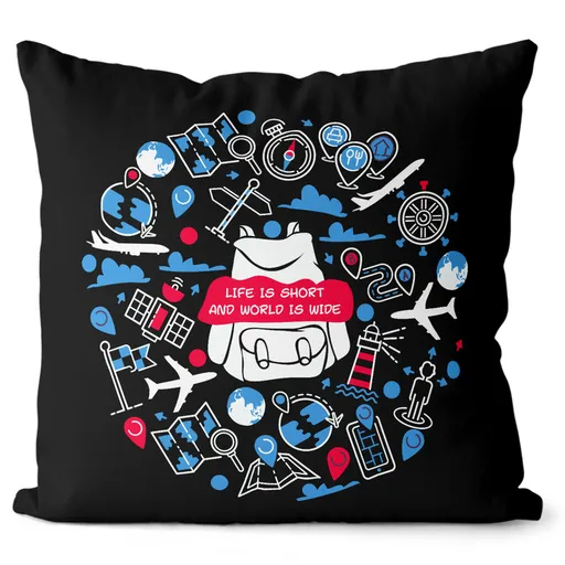 Vankúš Life is short (Velikost polštáře: 55 x 55 cm)