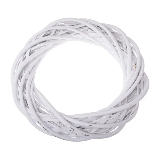 Prútený veniec Elemetary biela, priemer 30 cm