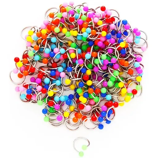 Piercing do obočia - špirály s neónovou guličkou - Farba piercing: Ružová