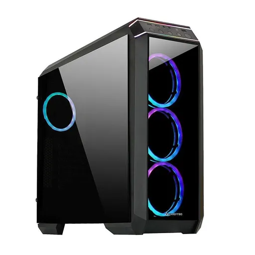 CHIEFTEC skriňa STALLION II, ATX, 1x USB-C 3.2, 2x USB 3.1, 1x USB 2.0, 4x 120mm RGB Fan, čierna