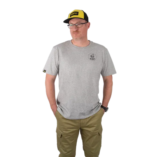 Black cat tričko grey marl t-shirt - s