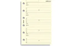 Filofax adresár krémový - meno, adresa, e-mail, telefón, fax - vreckový