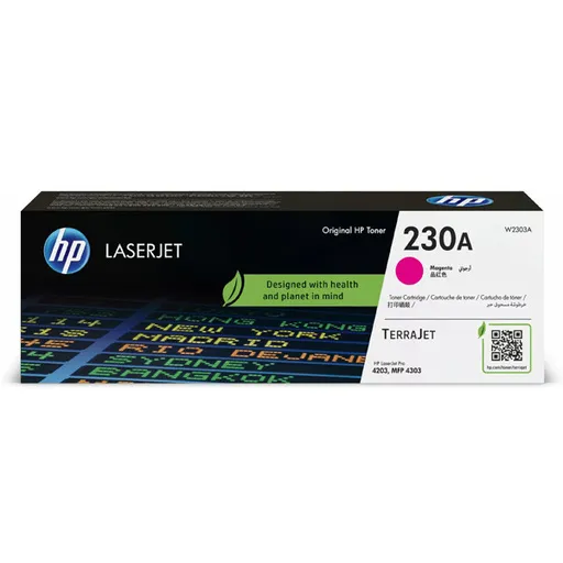 HP originál toner W2303A, HP 230A, magenta, 1800str., purpurová