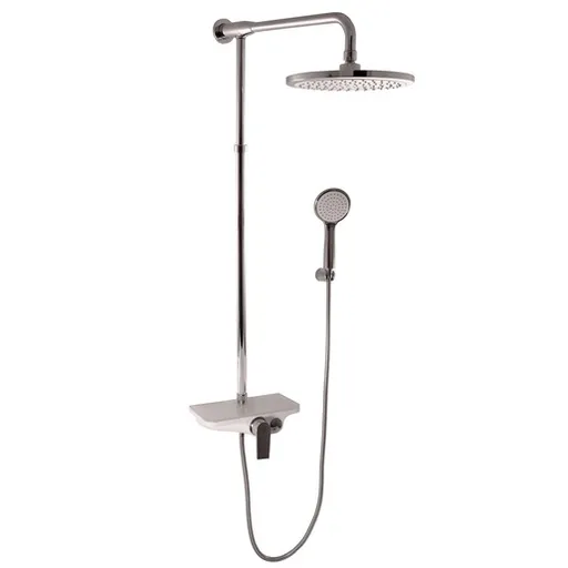 Sprchový systém RAV SLEZÁK na stěnu s pákovou baterií chrom/bílá MU182.5/5