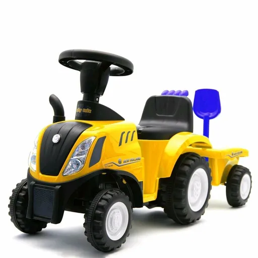 Baby Mix Detské odrážadlo traktor s vlečkou anáradím New Holland, žltá