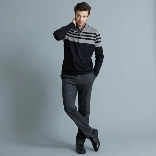 Nohavice s podielom vlny, nastaviteľný pás