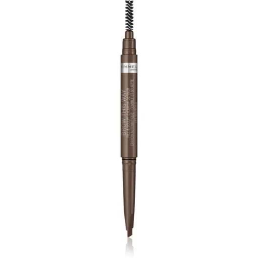 Rimmel Brow This Way ceruzka na obočie s kefkou 2 v 1 odtieň 002 Medium Brown 0.25 g