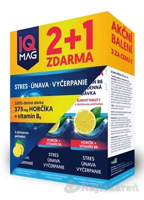 IQ Mag hořčík + B6 šumivé tabliety 40+20