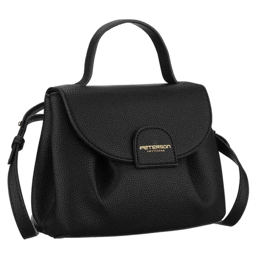 Elegantná čierna dámska kabelka so štýlovou vonkajšou priehradkou