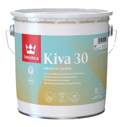 KIVA 30 - Interiérový nežltnúci lak na nábytok bezfarebný polomatný 2,7 L