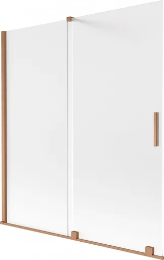 MEXEN/S - Velar dvojkrídlová posuvná vaňová zástena 150 x 150, dekor, meď kartáčovaná 896-150-000-31-65