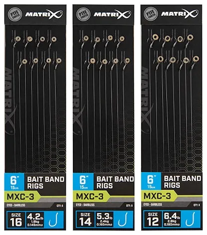 Matrix náväzec mxc-3 6 "bait band rigs - veľkosť háčika 12 nosnosť 2,9 kg