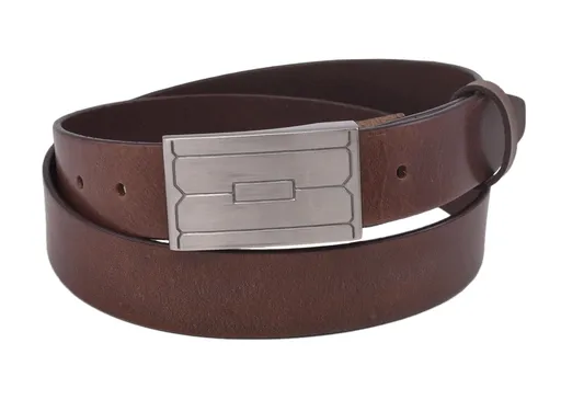 Pánsky kožený opasok 754-35-06 tmavohnedý pracka Atila