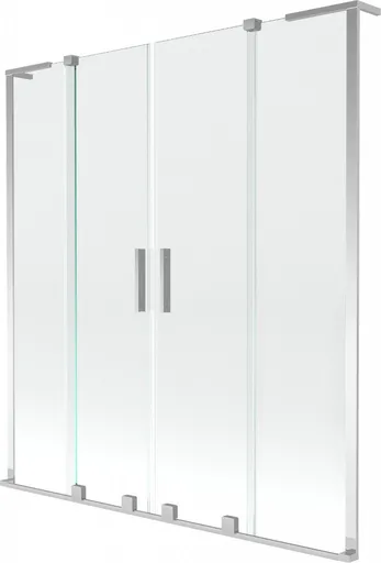 MEXEN/S - Velar L Duo dvojkrídlová posuvná vaňová zástena 140 x 150, transparent, chróm 896-140-003-02-01