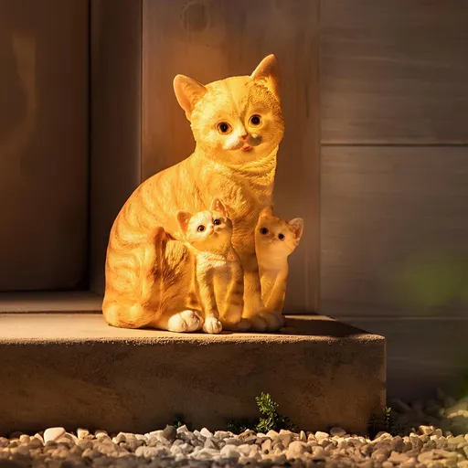 Die moderne Hausfrau Solární dekorace Kočičí rodina