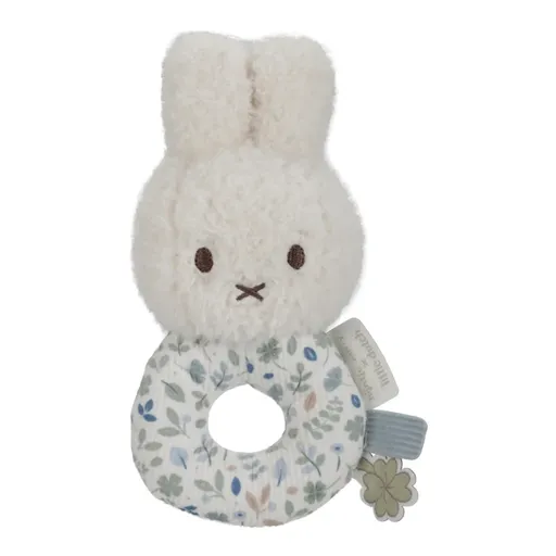 Little Dutch Miffy Fluffy Lucky Leaves Rattle Toy hrkálka 0 m+ Blue 1 ks