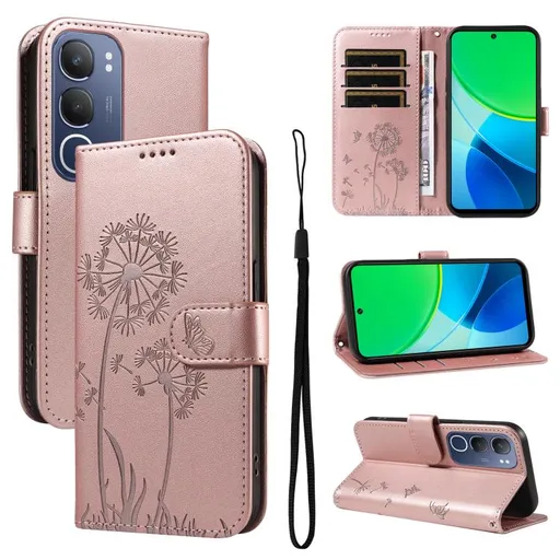 ART DANDELION Peňaženkové puzdro pre Vivo Y19s ružové