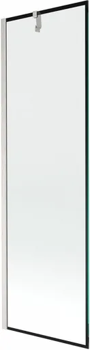 MEXEN/S - Next vaňová zástena FIX 60 x 150, čierna vzor, nikel kefovaná 895-060-000-00-70-97