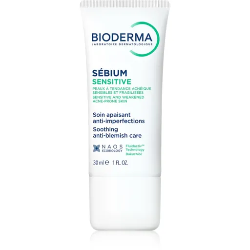 Bioderma Sébium Sensitive intenzívne hydratačný a upokojujúci krém pre pleť vysušenú a podráždenú liečbou akné 30 ml