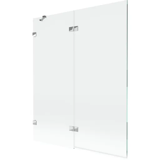 MEXEN/S - Lunar vaňová zástena 2-krídlová ľavá 140 x 150, transparent, chróm 897-140-100-01-00-L