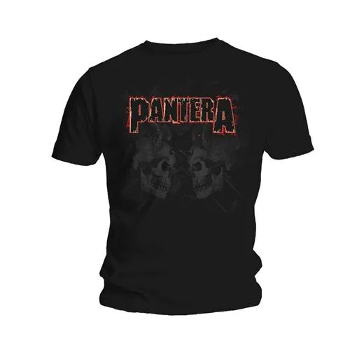 Pantera tričko Watermarked Skulls Čierna S
