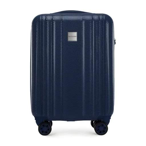 Voštinový embosovaný polykarbonátový kabínový kufor tmavomodrý 56-3P-301-90