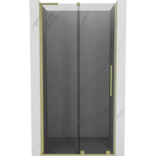 MEXEN/S - Velar L posuvné sprchové dvere 100, grafit, zlatá kartáčovaná 871-100-003-41-55