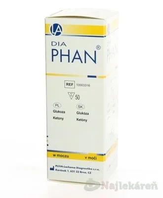 DIAPHAN na samovyšetrenie diagnostické prúžky na moč 50ks