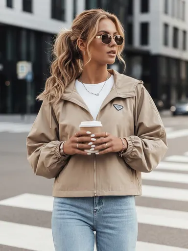 Oversize dámska bunda CATRAL, tmavo béžová, Dstreet TY4190