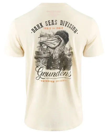 Grundéns tričko dark seas x grundens portsmith ss t-shirt natural - l