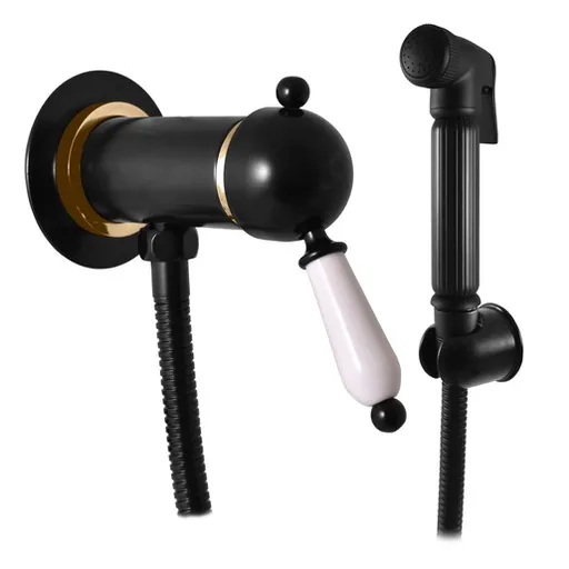 RAV SLEZÁK Labe bidetová batéria vrátane podomietkového telesa černá matná/zlato l547/1cmatz L5471CMATZ