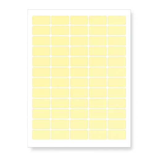 Samolepiace etikety 63,5 x 29,6 mm, 27 etiket, A4, 20 listov, žlté