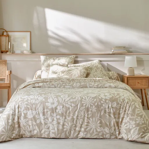 Flanelová posteľná bielizeň Céline s potlačou rastlín