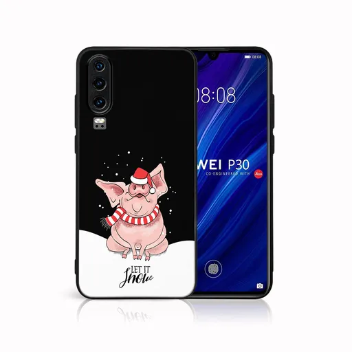 MY ART Obal s vianočným dizajnom Huawei P30 LET IT SNOW (075)