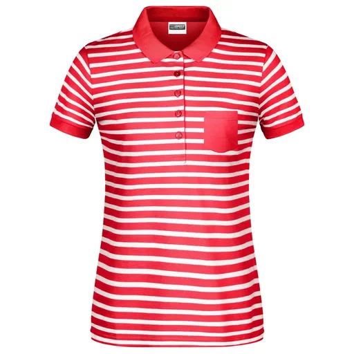 James & Nicholson (Daiber) Dámska pruhovaná polokošeľa 8029 - Červená / biela | L
