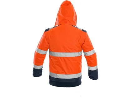 Bunda LUTON, výstražná, oranžovo-modrá, veľ. M