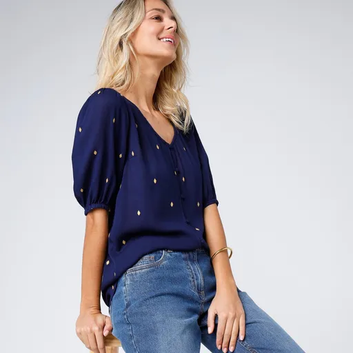 Blúzka so zlatou potlačou