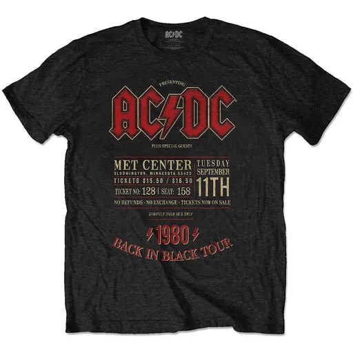 AC/DC tričko Minnesota '80 Čierna S