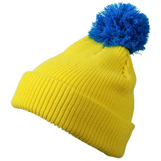 Myrtle Beach (Daiber) Zimná čiapka s brmbolcom MB7967 - Žltá / azúrová | uni